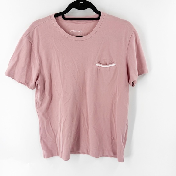 ✅ Everlane Rose Pique Premium Pocket Tee Pink T-Shirt SIZE LARGE - Picture 1 of 6